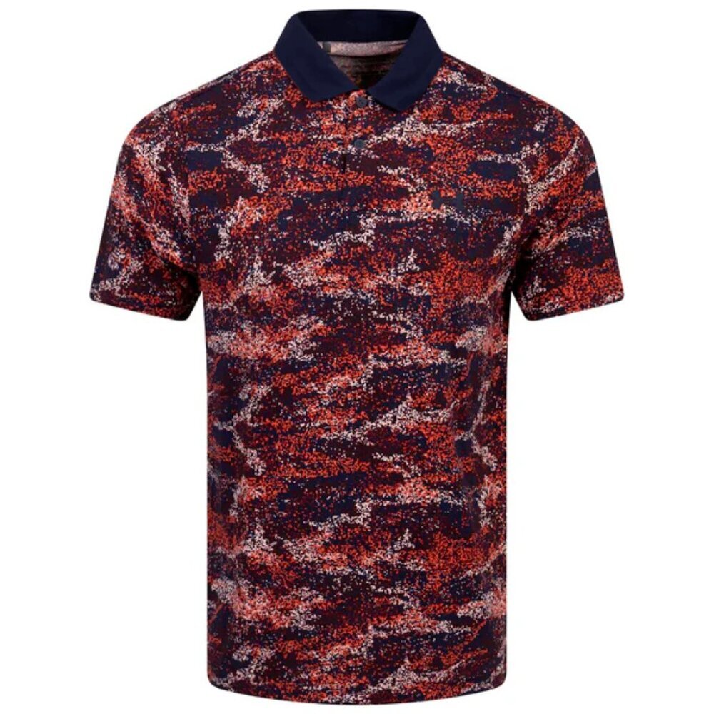 NWT Under Armour Men's ISO Chill Edge Golf Polo, Midnight Navy/Venom Red Size S